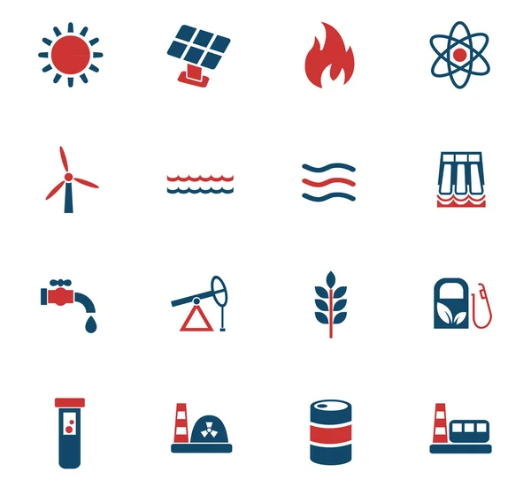 Fuel and power icon set — Stock Vector