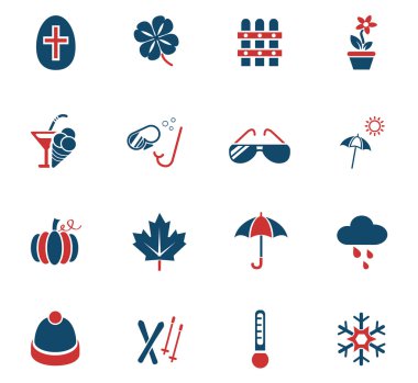 Icon set mevsim