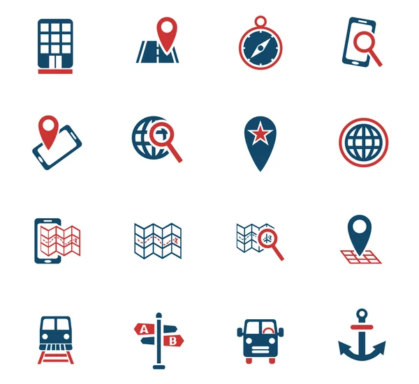 Navigation ransport map icon set — Stock Vector