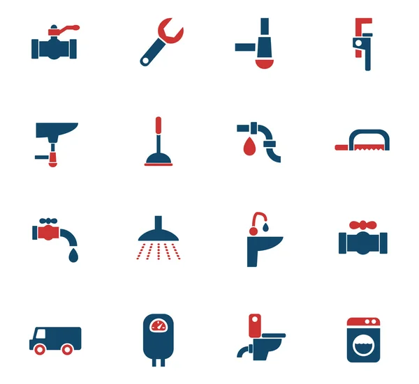 Sanitair service pictogramserie — Stockvector