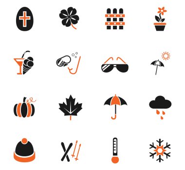 Icon set mevsim