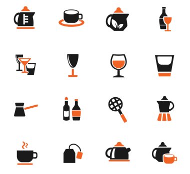 mutfak eşyaları için içecekler Icon set