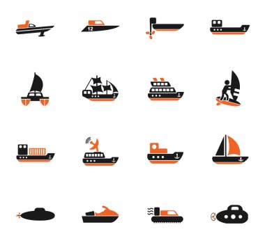 water transport icon set clipart