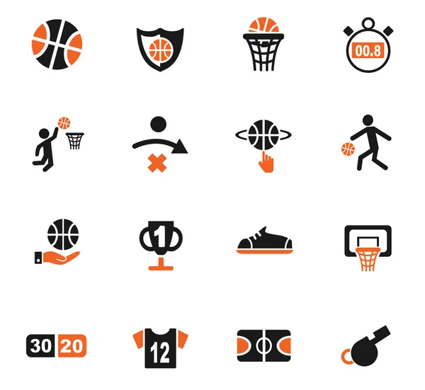 Ensemble icône de basket-ball — Image vectorielle