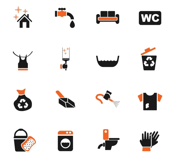 Empresa de limpieza icono conjunto — Vector de stock