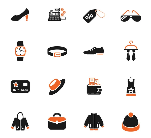 Tienda de ropa icono conjunto — Vector de stock