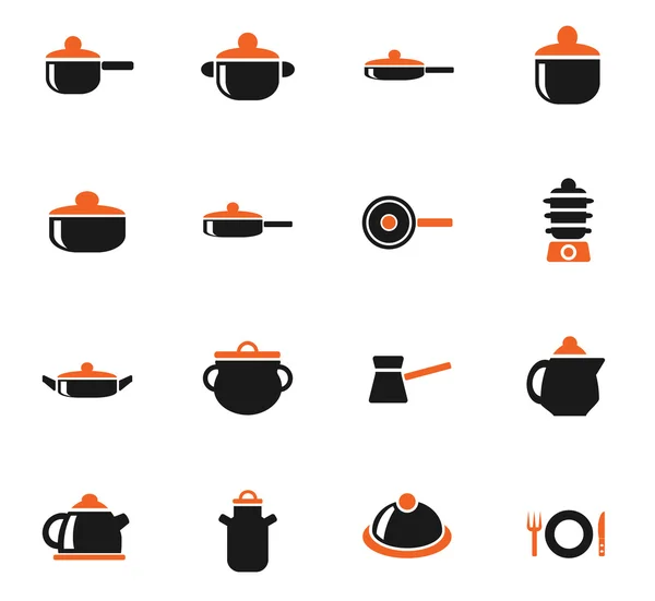 Dishes icon set — Stock Vector