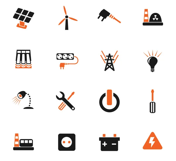 Conjunto de icono de electricidad — Archivo Imágenes Vectoriales