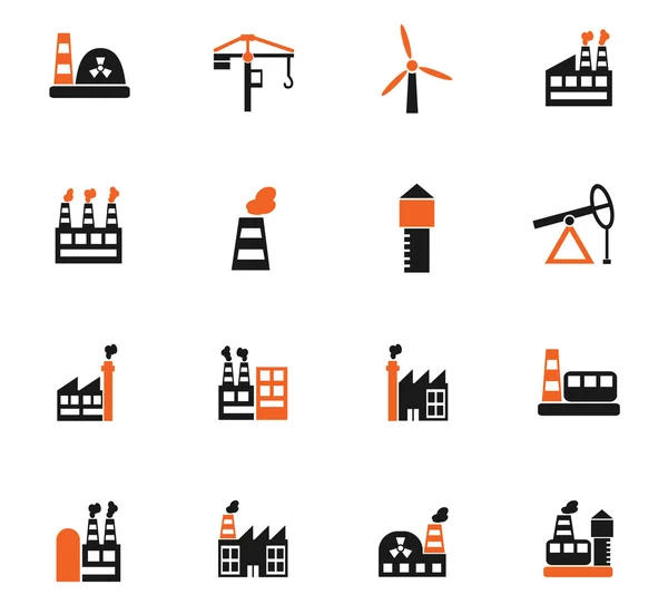 Industrial building icon set — Stock Vector