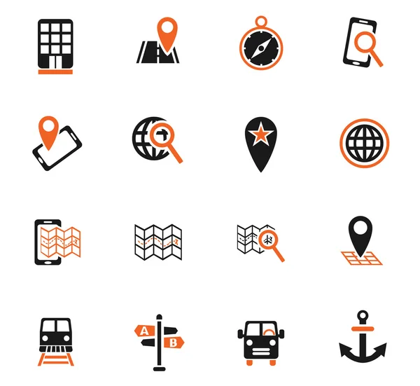Navigation ransport map icon set — Stock Vector