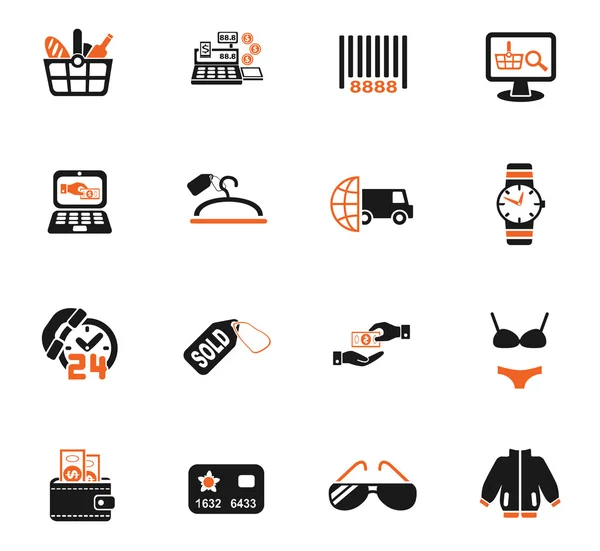 Set ikon perbelanjaan dan e-commerce - Stok Vektor