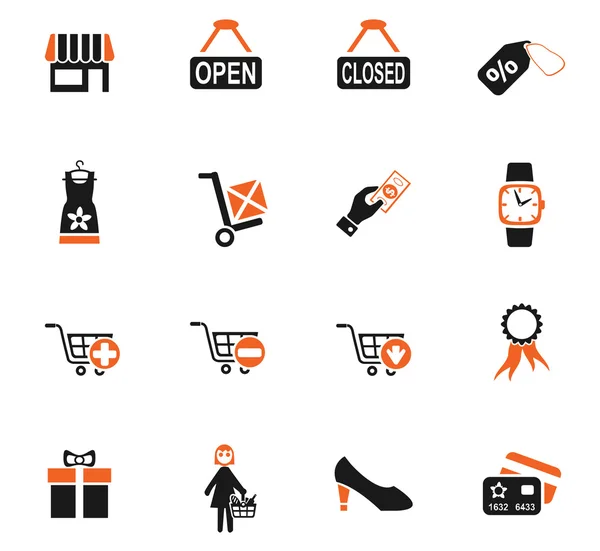 Shopping and e-commerce icon set — Stock Vector