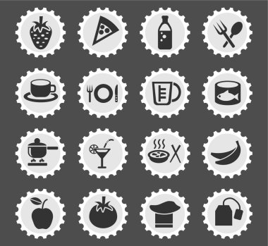 yemek ve mutfak simgesi seti