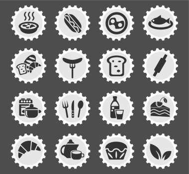 yemek ve mutfak simgesi seti