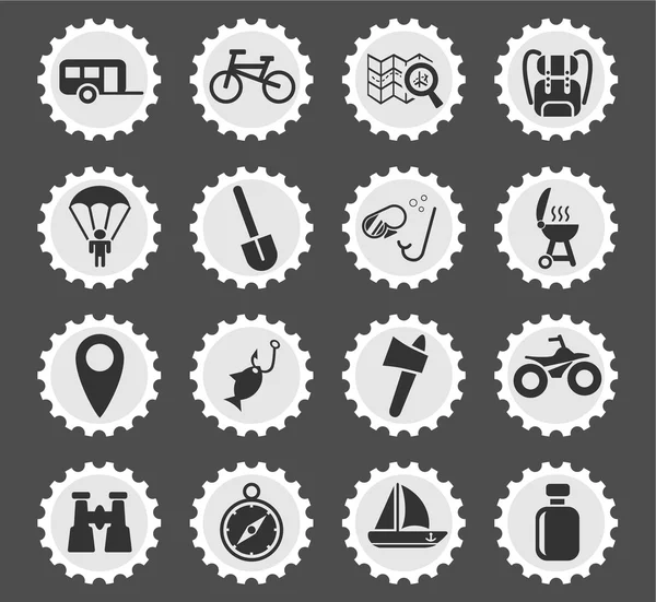 Aktif istirahat Icon set — Stok Vektör