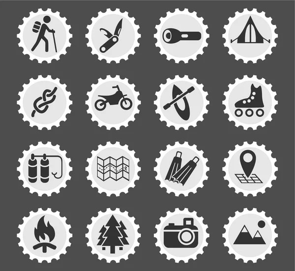 Active recreation icon set — Stock Vector