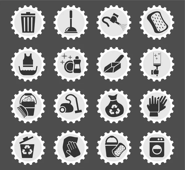 Juego de iconos de limpieza — Archivo Imágenes Vectoriales