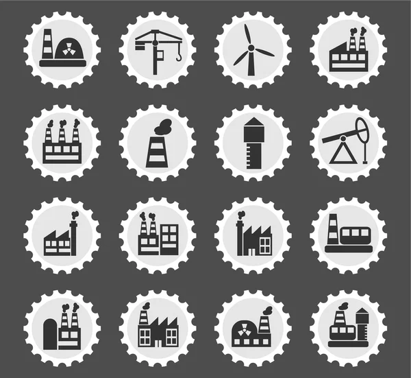 Industrial building icon set — Stock Vector