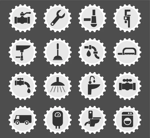 Plumbing service icon set — Stock Vector