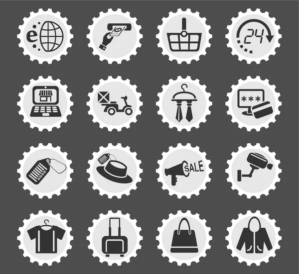 Alışveriş ve e-ticaret Icon set — Stok Vektör