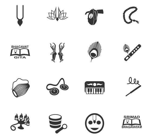 Liebre krishna icono conjunto — Vector de stock