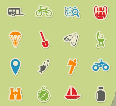 Aktif istirahat Icon set