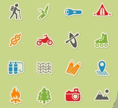 Aktif istirahat Icon set