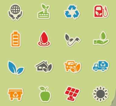 Alternatif enerji simgesi seti