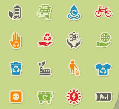 Alternatif enerji simgesi seti