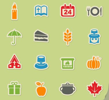 Şükran günü Icon set