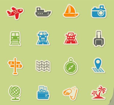 seyahat simgesi seti