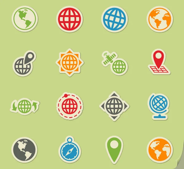 Globes icône ensemble — Image vectorielle