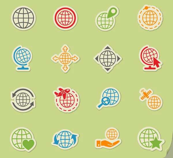 Globes icône ensemble — Image vectorielle