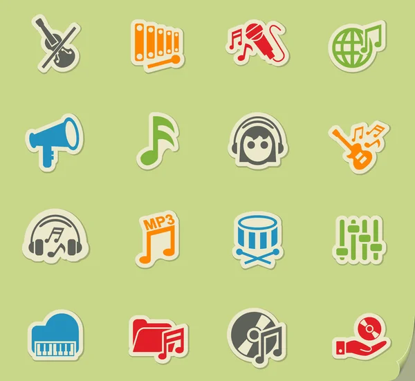 Conjunto de icono de música — Archivo Imágenes Vectoriales