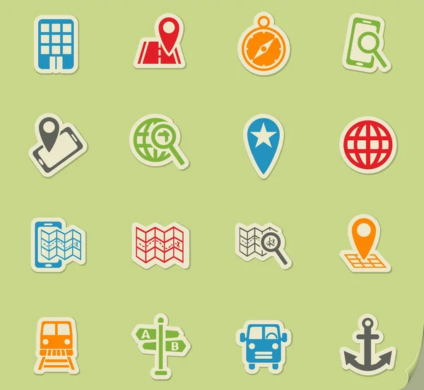 Navigation ransport map icon set — Stock Vector