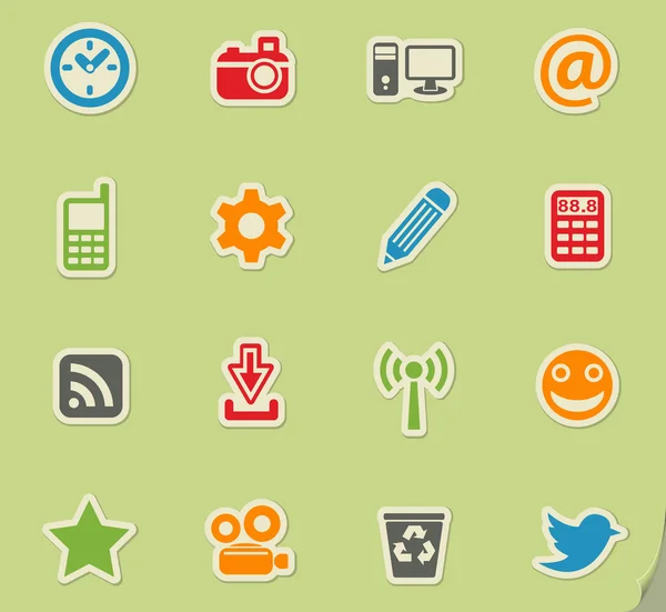 Iconenset voor sociale media — Stockvector