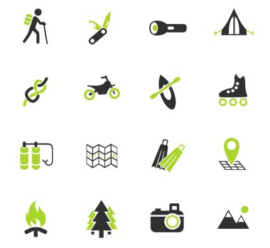 Aktif istirahat Icon set