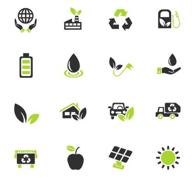 Alternatif enerji simgesi seti