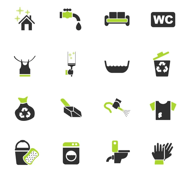 Mencuci set ikon perusahaan - Stok Vektor