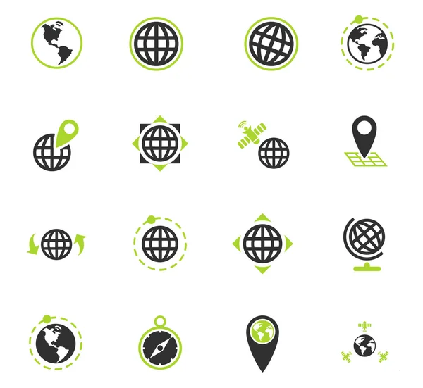 Conjunto de ícones globos — Vetor de Stock