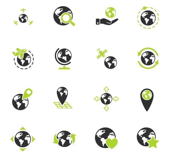 Globes icon set — Stock Vector