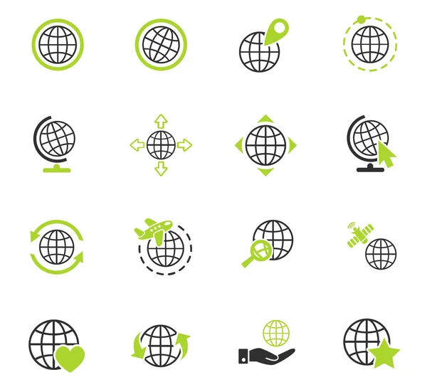 Conjunto de ícones globos — Vetor de Stock