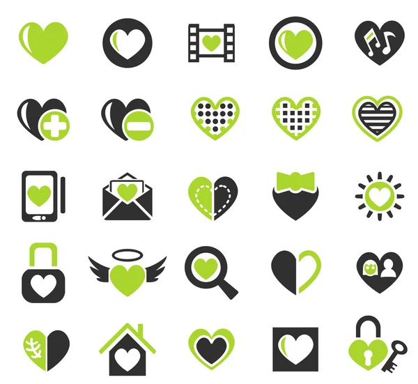 Heart love icon set — Stock Vector