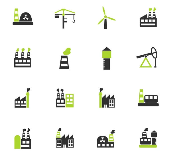 Set di icone per edifici industriali — Vettoriale Stock