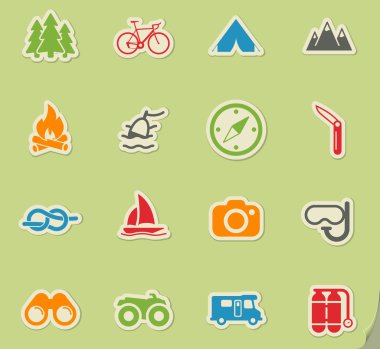 Aktif istirahat Icon set
