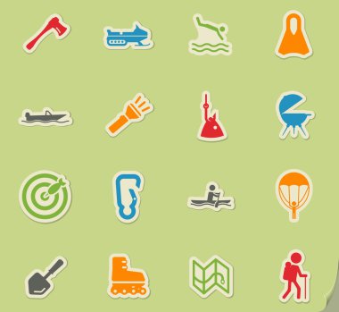 Aktif istirahat Icon set