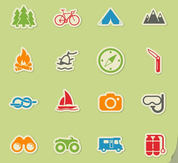 Active recreation icon set