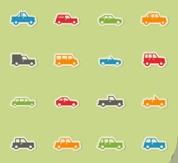 Auto's eenvoudig pictogrammen — Stockvector