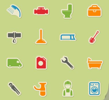 Sıhhi tesisat hizmet sadece simgeleri