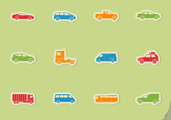 Coches simplemente iconos — Vector de stock